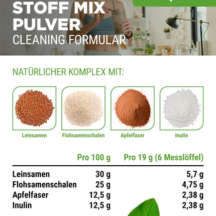 Šķiedrvielu kombinācija - 400 g pulvera ar psyllium sēklām, inulīnu (prebiotiku), ābolu šķiedrvielām, linsēklām - Augsts šķiedrvielu saturs - Vegāns - Ar dabīgu ananāsu garšu - Augstākās kvalitātes