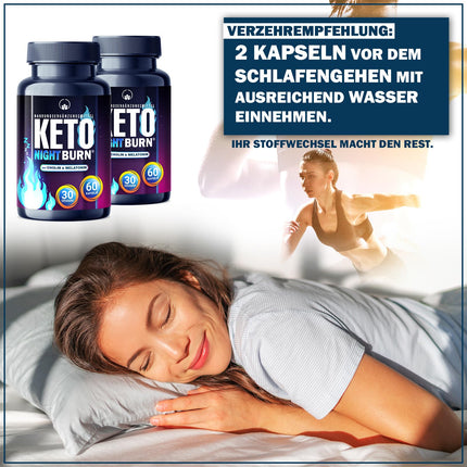 JAUNUMS: Saint Nutrition® KETO NIGHT BURN - Apetītes nomācējs ar melatonīnu 0,5 mg un holīnu naktij - Vielmaiņas formula ārkārtīgi ātrai un beidzot - uzlabota formula sievietēm un vīriešiem