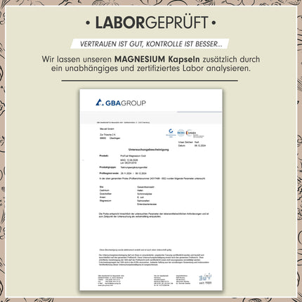 Magnija kapsulas 365x (1 gads) - 668 mg magnija oksīda, no kuriem 400 mg elementārā magnija vienā kapsulā - ļoti augsts magnija saturs (60%) - optimāli augsta deva - laboratoriski pārbaudīts ar sertifikātu - 100% vegāns