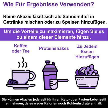 Tīrs akācijas šķiedras pulveris | 0 g ogļhidrātu nulle kaloriju | Atbalsta gavēni un ketogēno diētu | Prebiotiskais uztura bagātinātājs ar šķīstošajām šķiedrvielām | Bez piedevām | 500 g Ketosource paciņa