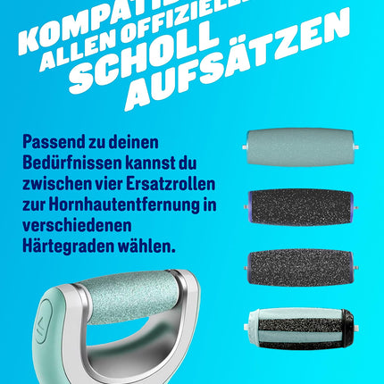 Scholl Velvet Smooth elektriskais tulznu noņemšanas rīks Pro – tulznu noņemšanai gan uz mitrām, gan sausām pēdām – uzlādējams – 1 ierīce + uzlādes stacija (1 iepakojums)