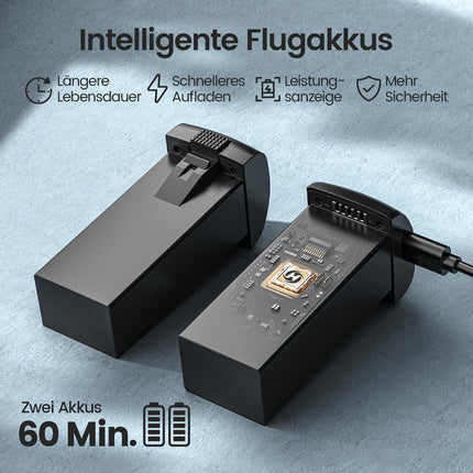Holy Stone GPS drons ar 4K EIS kameru pieaugušajiem, HS175G RC kvadrokopters ar 60 minūšu ilgu lidojuma laiku, sekojiet man, bezsuku motors, apļveida lidojums, trajektorijas kameru droni iesācējiem, svars zem 249 g, C0