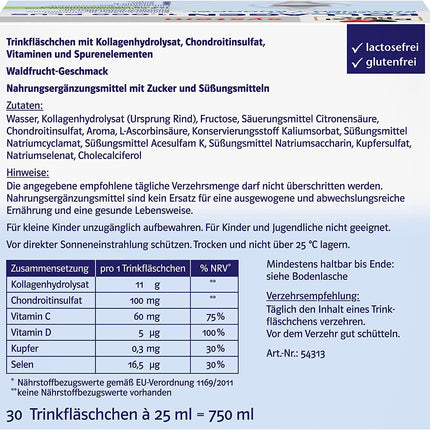 Doppelherz sistēma KOLLAGEN 11,000 PLUS – Ar uzturvielām, kas veicina muskuļu un skeleta sistēmas veselību un šūnu aizsardzību – 2 x 30 dzeramās pudeles