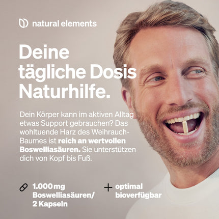 Natural Elements vīraka kapsulas – 1176 mg Indijas vīraka ekstrakta – 85% bosvelīnskābes – augsta deva un vegānisks – 5 mēnešu krājumi – ražots Vācijā un laboratorijā pārbaudīts