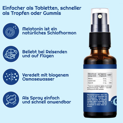 Vihado melatonīna aerosols - Premium: Līdz pat 5 reizēm lielāka deva - 180 dienu krājumi - melatonīna aerosols ar augstu lavandas devu, bezalkoholisks - vegāns, 30 ml