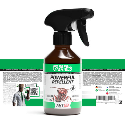RepellShield® Citronellas skudru aerosols iekštelpām un āra lietošanai - dabīgs skudru līdzeklis ar ēteriskajām eļļām - citrusaugļu aromāts - alternatīva skudru ēsmai un skudru slazdam iekštelpām, 250 ml