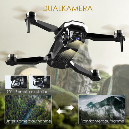 Izturīgs bezkontaktu motora drons ar kameru iesācējiem, CHUBORY A68 WiFi FPV kvadrokopters ar 2K HD kameru, automātiska lidošana, 3D pagriezieni, bezgalvas režīms, trajektorijas lidojums, 2 baterijas