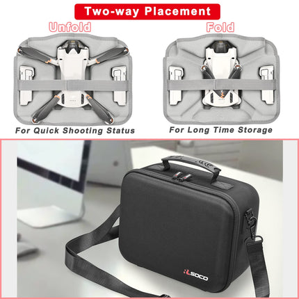 RLSOCO pārnēsāšanas soma DJI Mini 3/DJI Mini 3 Pro — piemērota Mini 3/Mini 3 Pro piederumiem: RC-N1/RC kontrolierim, baterijām, lādētājam, propellerim (ļauj atlocīt un salocīt)