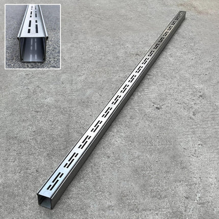 Vibeo drenāžas kanāls, šaura notekcaurule, izgatavota no 304 nerūsējošā tērauda, ​​lineāri notekcauruļu sietiņi pagalmam, dārzam, pagalmam, terasei, tranšeju drenāžai ar noņemamu režģi (platums 4 cm x augstums 4 cm (1 5/8" x 1 5/8"))
