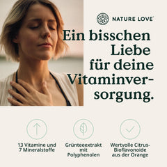 Multivitamīnu komplekss – 180 vegānas kapsulas – vitamīni AZ un minerālvielas – ar zaļās tējas ekstraktu un citrusaugļu bioflavonoīdiem – augsta deva un bioaktīvās formas – laboratoriski pārbaudīts, bez nevajadzīgām piedevām