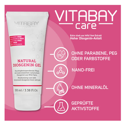 Vitabay dabīgais diosgenīna krēms ar jama sakni 100ml - 80% jama saknes krēms un 64% diosgenīns - savvaļas jamss - vegāns un bioloģisks