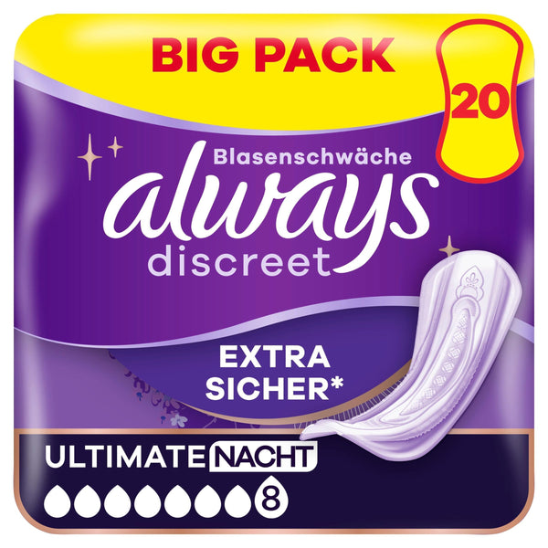 Always Discreet urīna nesaturēšanas ieliktnīši sievietēm Ultimate Night 20 gabali