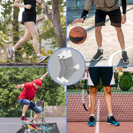 PUTUO neiropātijas zeķes vīriešiem un sievietēm: ortopēdiskās kompresijas zeķes plantārā fascīta zeķes potītes ortoze, liels, L/XL, baltas, 4 pāri