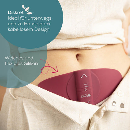 Beurer EM 50 Menstrual Relax, menstruālā ieliktnītis ar TENS un siltuma funkciju, menstruālo sāpju un endometriozes sāpju mazināšanai, klīniski apstiprināts un dabisks atvieglojums, pārnēsājams, darbināms ar baterijām