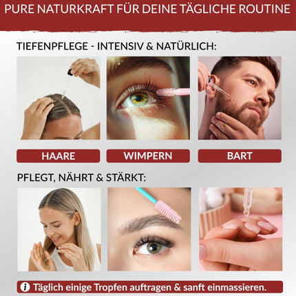 Heldengrün® ORGANISKĀ rīcineļļa matiem [100% DABĪGA] - Rīcineļļa - Dermatoloģiski pārbaudīta - Aukstā spieduma rīcineļļa - Matu, skropstu, uzacu un bārdas stiprināšanai