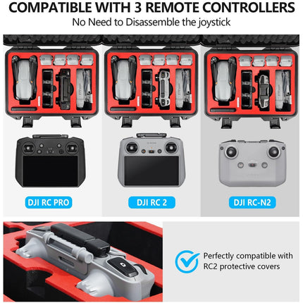FPVtosky maciņš DJI Air 3S /3 droniem/Fly More Combo, ūdensizturīgs Air 3 /3S cietais maciņš-soma aksesuāriem, saderīgs ar DJI RC 2/RC-N2/RC Pro ar aizsargapvalku, līdz 8 baterijām