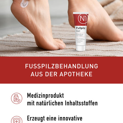N1 gels pret sportista pēdu 30 ml - medicīniska ierīce - mazina niezi un aizsargā pret nepatīkamām smakām - krēms pret sportista pēdu ar aktīvo vielu Natilact - spēcīgs līdzeklis pret sportista pēdu