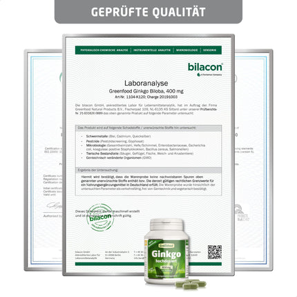 Ginkgo Biloba, augsta deva, 400 mg - 120 kapsulas, vegāns. Tīrs lapu ekstrakts ar B5 vitamīnu – atbalsta kognitīvās funkcijas. BEZ mākslīgām piedevām, laboratoriski pārbaudīts. No Greenfood.