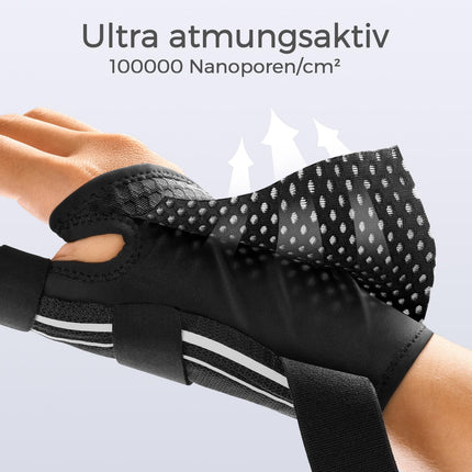 FREETOO ergonomisks īkšķa balsts labajai un kreisajai pusei, elpojošs un mīksts īkšķa šinas, īkšķa ortoze osteoartrīta, tendinīta, īkšķa nolaupīšanas gadījumā, sievietēm un vīriešiem, S/M, melns/balts