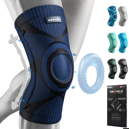 NEENCA Kniestütze, Komprimierte Kniebandage mit Patella Gel Pads & Feder Seitenstabilisatoren, Medizinischer Knieschützer für Laufen, Meniskusriss, Arthritis, Gelenkschmerzlinderung, ACL, Erholung