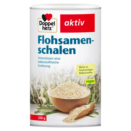 Doppelherz Psyllium Husks - Lai atbalstītu šķiedrvielām bagātu un veselīgu uzturu - bezgaršīgi - 250 g