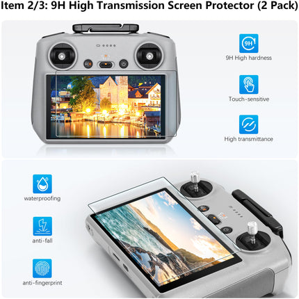 FPVtosky Mini 4 pro RC 2 magnētiskais saules aizsargs I kursorsviras aizsargs I ekrāna aizsargs - 3 vienā RC-2 tālvadības pults aksesuārs DJI Mini 4 Pro/Air 3/Flip, pilns ēnojums (RC-2 saules aizsarga komplekts)