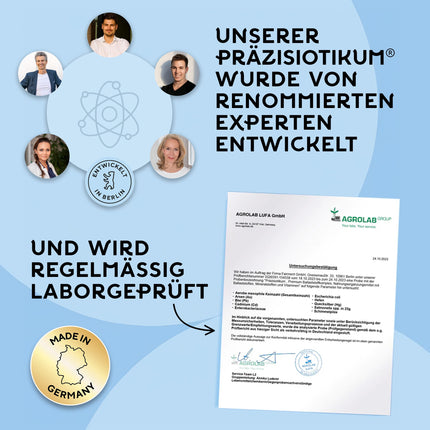 fairment Präzisiotikum® - Premium šķiedru komplekss | Viegli lietojams | Izstrādāts kopā ar ekspertiem | Bez piedevām | Bez laktozes, bez glutēna | 30 dienu krājumi | 150 g šķiedrvielu pulvera