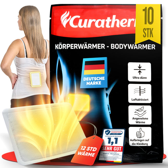CURATHERM 10x siltuma plāksteri mugurai, kaklam un pleciem 12 stundas patīkama dziļa siltuma muguras sildītājs ķermeņa sildītājs ķermeņa sildītājs paškaitējošais gaisa aktīvs