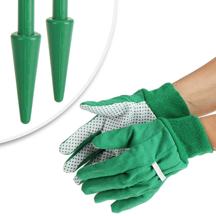 com-four® 68 daļu augu audzēšanas komplekts - iekštelpu siltumnīca augu audzēšanai - iekštelpu un āra audzēšanas komplekts - stādītājs ar stādu podiem un piederumiem (68 daļu audzēšanas komplekts zaļš/balts)