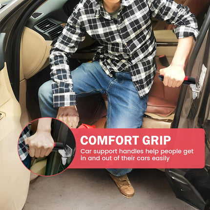 2 Stück Auto Ausstiegshilfe Senioren Tragend 400lbs Multifunktional Grip Helfer Auto Notfallhammer Auto Mobilitätshilfe Auto Griff Assistent Einstiegshilfe Auto Griff für Senioren Behindert (Rot)