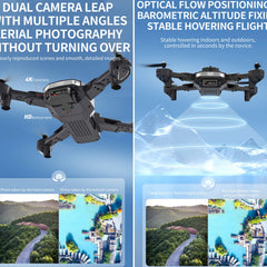 OBEST drons ar 4K kameru, salokāms RC kvadrokopters ar FPV tiešraides pārraidi, 360° šķēršļu apiešana, augstuma noturēšana, 24–30 minūšu lidojuma laiks, 3D apgriešana, bezgalvas režīms, mini drons bērniem un iesācējiem