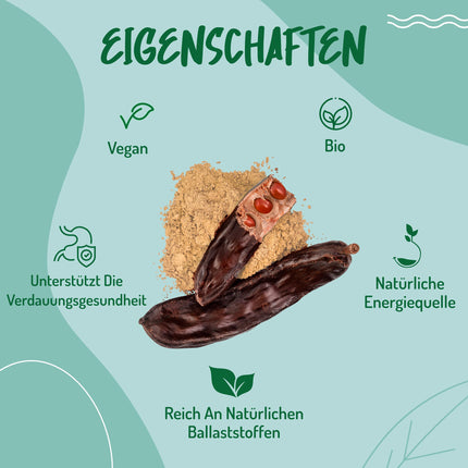 Bioloģisks ceratoniju pulveris - 500 g. Dabīgs saldums, bagāts ar šķiedrvielām un minerālvielām. Ceratonijas pulveris no ceratonijas koka. Asinszāles milti.