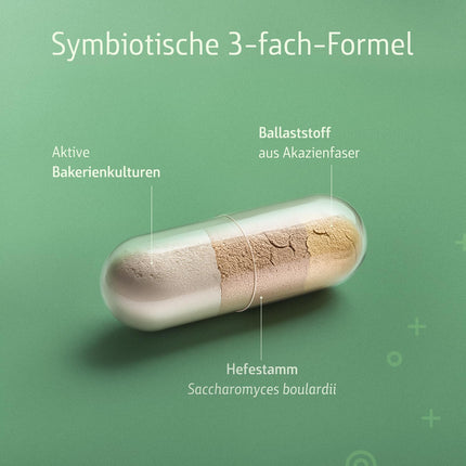 Combi Flora SymBIO - Probiotika ar 13 baktēriju celmiem + akācijas šķiedrvielām - 60 vegānas kapsulas - Ar aizkavētu iedarbību - Augsta deva