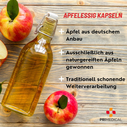 ĀBOLU SIDRA ETIĶA KAPSULAS Vegānas ar B6 vitamīnu, B12 vitamīnu, folskābi un biotīnu Primedical 1 x 60 kapsulas