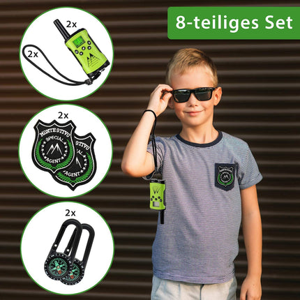 Monte Stivo® rācija bērniem | 8 daļu komplekts ar kompasu un nozīmīti | Dāvanas bērniem Āra rotaļlietas zēniem un meitenēm