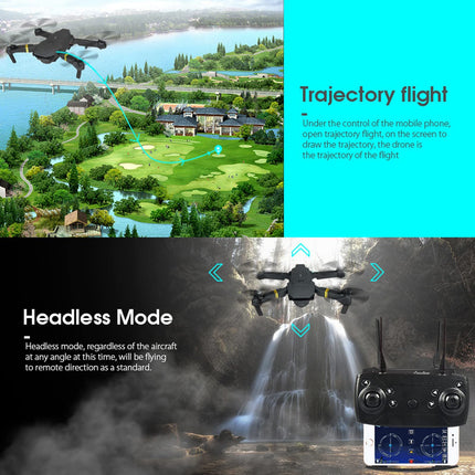Yunseity E58 salokāms WiFi drons, FPV drons ar 4K HD kameru, RC kvadrokopters bērniem, pieaugušajiem, iesācējiem, lietotnes vadība, vienas taustiņa pacelšanās/nosēšanās