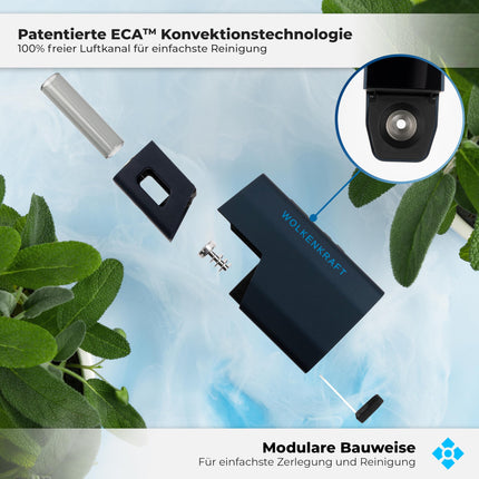 WOLKENKRAFT ÄRiS ULTRA Premium iztvaicētājs - USB-C | Titāna kamera | Temperatūra 100–220 °C | Darbības taimeris 3–7 min. | ECA konvekcijas tehnoloģija *Nakts zila*