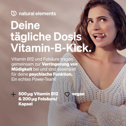 Vitamīns B12 – 180 vegānas tabletes 6 mēnešiem – 500 µg B12 vitamīna un 200 µg folskābes vienā dienas devā – augsta deva, bez nevajadzīgām piedevām – ražots Vācijā un laboratorijā pārbaudīts