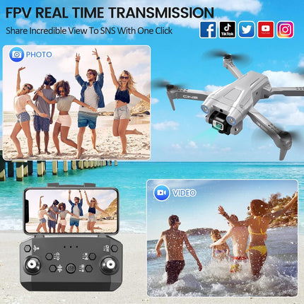 OKYUK i3 PRO drons ar 4k kameru, 50 minūšu lidojuma laiku, svaru zem 139 g, 200 m FPV pārraidi, bezkontaktu motoru. Sekojiet man/atgriešanās/fotografēšana/video, tālvadības kvadrokopters iesācējiem, pieaugušajiem (pelēks)