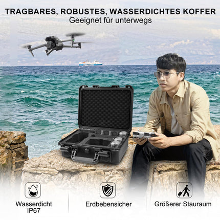 LEKUFEE ūdensnecaurlaidīgs pārnēsāšanas futrālis DJI Air 3S/DJI Air 3 Fly More Combo/DJI RC N3/N2/DJI RC Pro/DJI RC 2 tālvadības pultij un DJI Air 3S drona piederumiem (tikai futrālis)