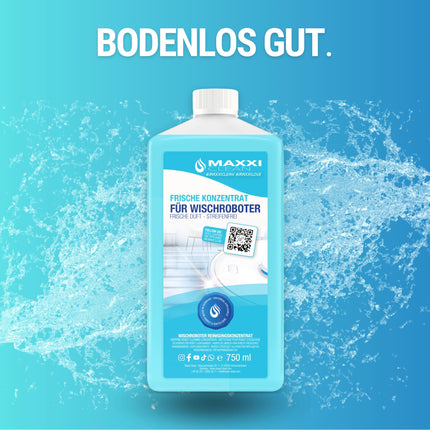 Maxxi Clean | 750 ml grīdas tīrīšanas līdzeklis ar svaigu aromātu | piemērots visiem robotizētajiem mopiem | Universāls tīrīšanas līdzekļa koncentrāts | Tīrīšanas šķidrums grīdām, parketam, flīzēm | Putekļsūcēja tīrīšanas līdzeklis