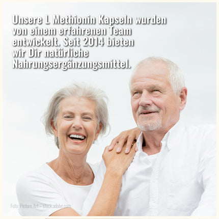L-metionīna kapsulas - 500 mg dienā - 180 kapsulas - vegāns - bez piedevām