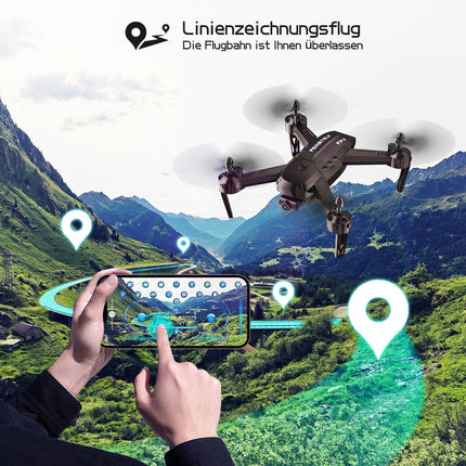 Wipkviey drons ar 1080P HD kameru, T6 FPV RC kvadrokopters ar 2.4G WiFi transporta tiešraides video, augstuma noturēšana, bezgalvas režīms, 2 baterijas, 28-32 minūšu lidojuma laiks, pieaugušajiem iesācējiem