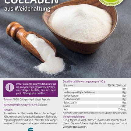 Vita2You kolagēna pulveris 1kg - bioaktīvs kolagēns - 100% Solugel® - no zāli barotām saimniecībām - 1. un 3. tipa peptīdu hidrolizāts - olbaltumvielas - 1000g - augstākā kvalitāte
