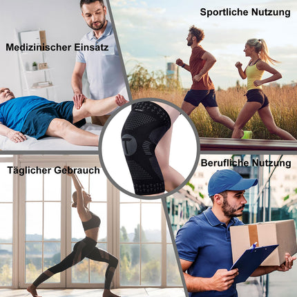 Teylam Kniebandage für Männer/Damen 2er set, Medizinisches knieschoner für Meniskusriss, Arthritis, ACL, Kompression bandage knie für Basketball, Volleyball, Yoga, Laufen, Rechts & links Bein tragbar