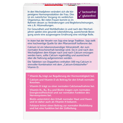 Doppelherz Aktiv-Meno - sievietēm menopauzes laikā - ar augu izcelsmes sojas izoflavoniem, kalciju un D3 vitamīnu - 30 tabletes