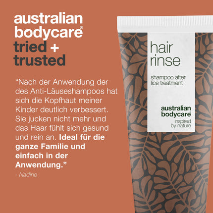 Australian Bodycare galvas utu šampūns 200 ml – Ar 100% dabīgu tējas koka eļļu, visai ģimenei pēc galvas utu apstrādes