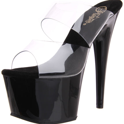 Pleaser ADO702/C/B ADORE-702, sieviešu platformas sandales, caurspīdīgas (caurspīdīgas-dzidras), 42 EU