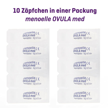 menoelle® OVULA med – vaginālās svecītes. Bakteriālas vaginozes, maksts rauga infekciju un maksts sausuma gadījumā. Ar pienskābi un hialuronskābi. Bez hormoniem un konservantiem. 10 svecītes.