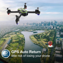Loolinn | Drons ar GPS — drons ar HD 1080p kameru iesācējiem, RC kvadrokopteru droni/GPS automātiska atgriešanās/32 minūšu lidojuma laiks/sekojiet man (dāvanas ideja)